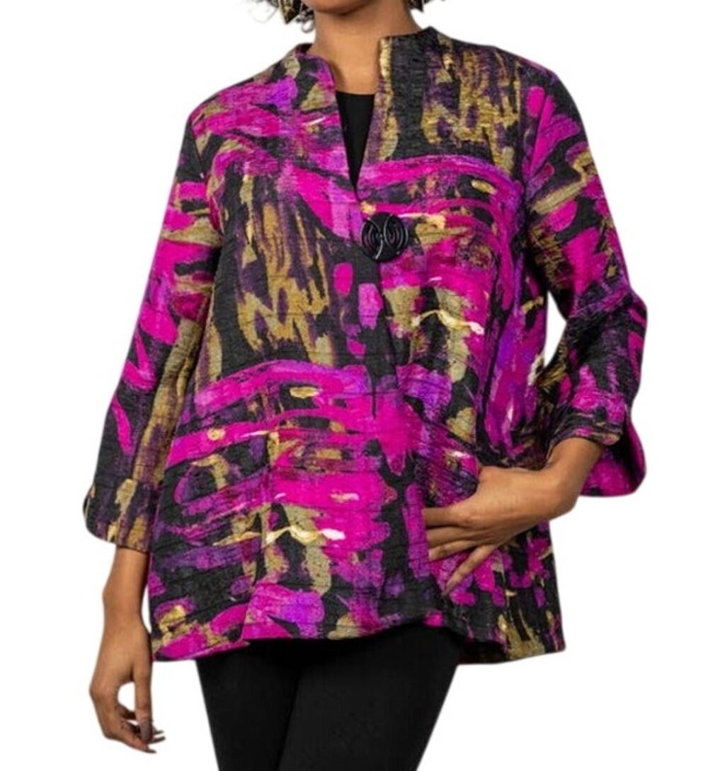 Joseph Ribkoff Abstract Print Trapeze Jacket, 20